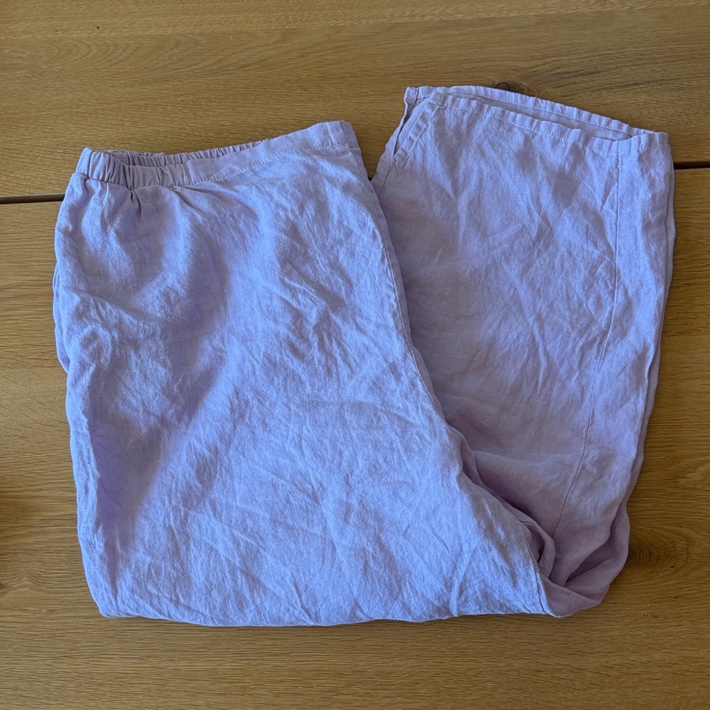 Flax Lavender linen pants 3g NWOT